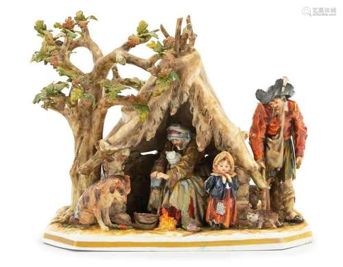 A Capodimonte Figural Group 20TH CENTURY mo