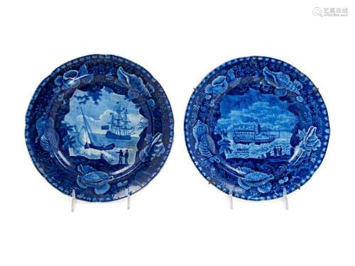 Two English Transfer Decorated Plates 19TH CEN