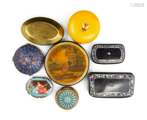 A Collection of Ten Continental Snuff Boxes EA