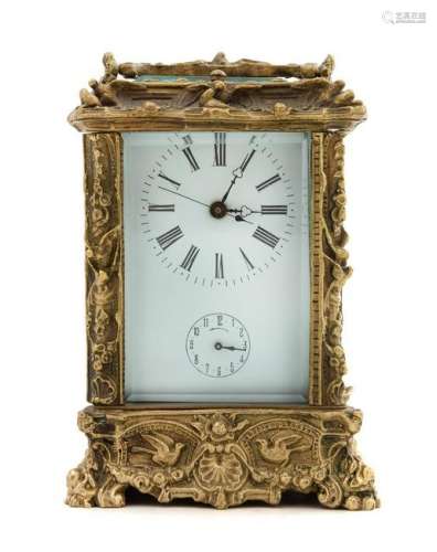A French Gilt Bronze Carriage Clock  LATE 19TH
