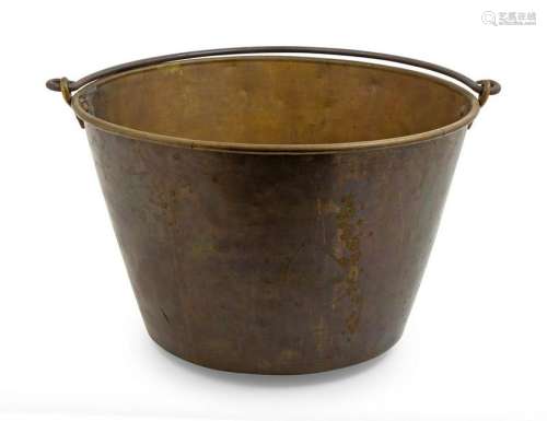 A Primitive Brass Pail  19TH CENTURY Height