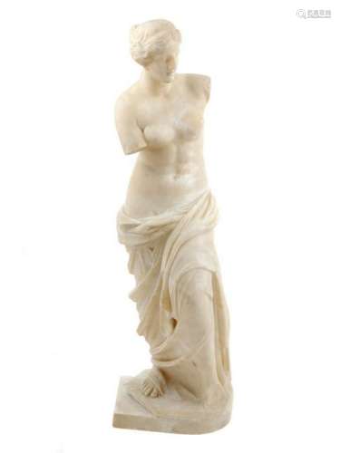 An Alabaster Figure of Venus Height 31 3/4 inc