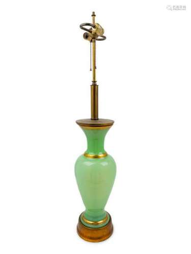 A French Style Opaline Lamp 20TH CENTURY He