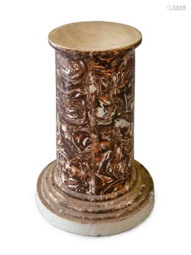 A Spatterware Ceramic Pedestal Height 28 1/4 x