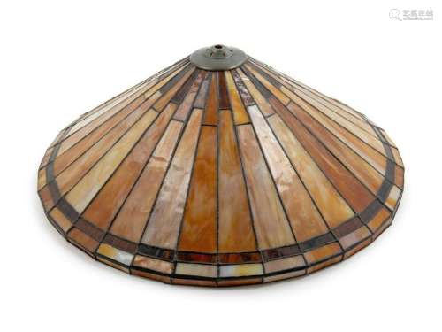 A Leaded Glass Shade Height 9 x diameter 20 in
