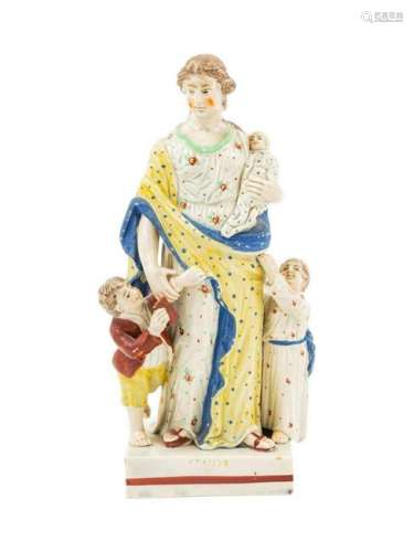 A Staffordshire Pottery Figure of Charity Heig