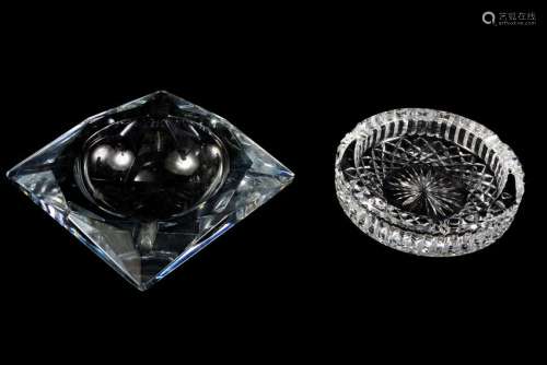 Two Glass Ash Trays Width of wider 6 1/4 : inc