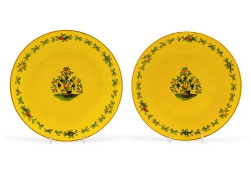 A Pair of French Plates 20TH CENTURY having