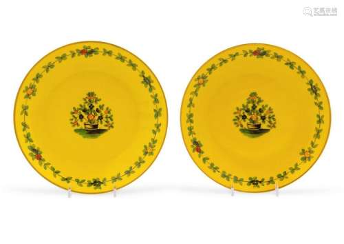A Pair of French Plates 20TH CENTURY having