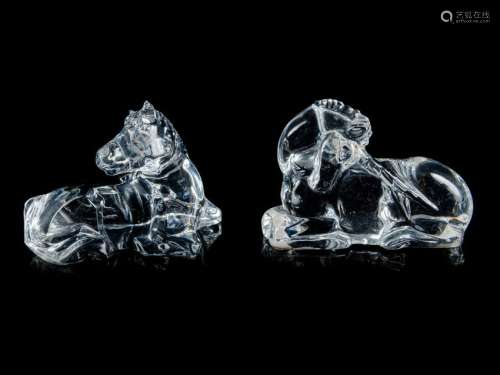 Two Baccarat Cut Glass Animal Figures comprisi