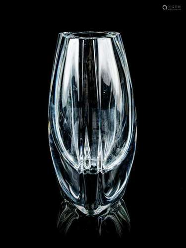 A Baccarat Glass Vase Height 7 7/8 inches.