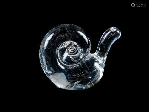 A Steuben Glass Snail Figure etched 'Steuben'