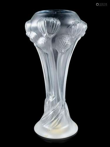 A Lalique Frosted Glass Vase 20TH CENTURY '