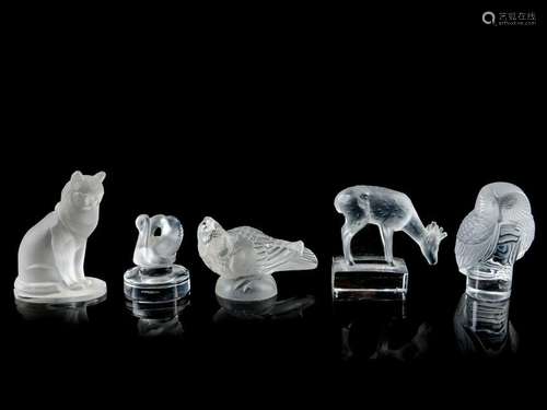 Four Lalique Figural Articles SECOND HALF 20TH