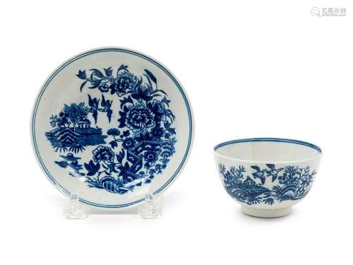 A Worcester Porcelain Cup and Saucer 18TH CENT