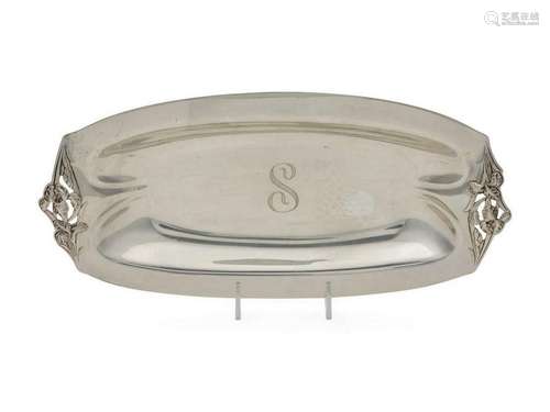 An American Silver Bread Tray Width 12 3/4 inc