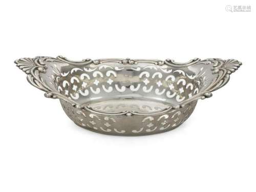 An American Silver Candy Dish Width 8 1/4 inch