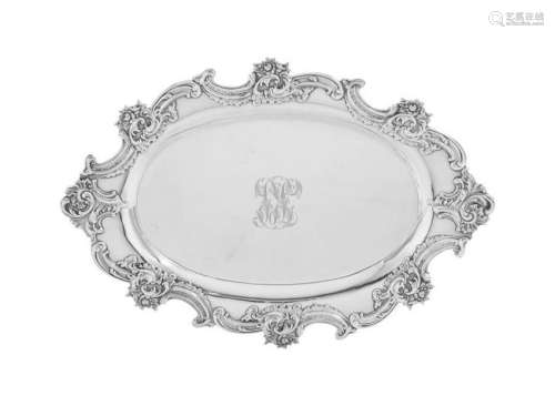 An American Silver Card Tray George W. Shieble