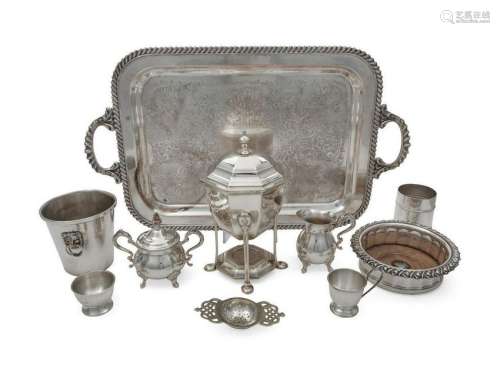A Collection of Silver-Plate Serving Articles