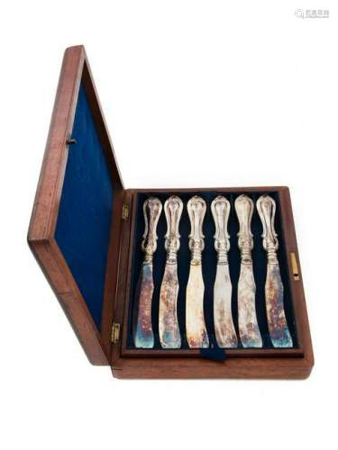 An English Cased Set of Silver-Plate Knives 19
