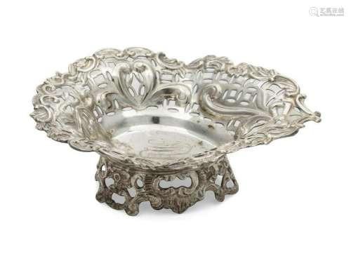 An English Silver Candy Dish Maker's mark obsc