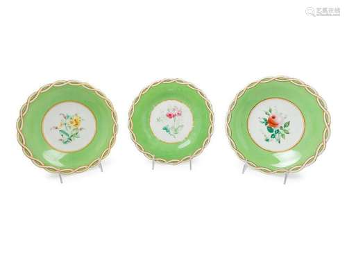 Three Rockingham Porcelain Dessert Service Articl