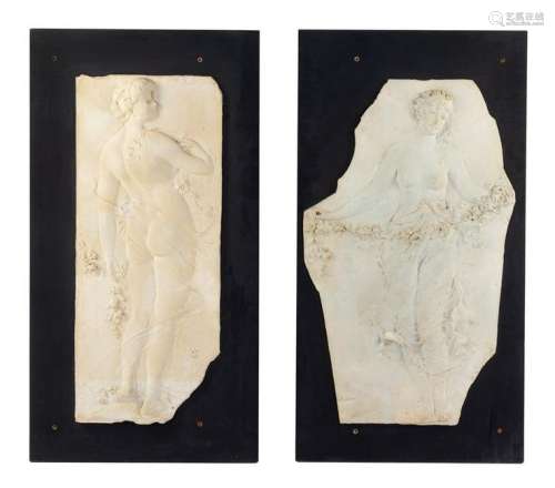 Two Plaster Plaques from the Phoenix Hotel  MI