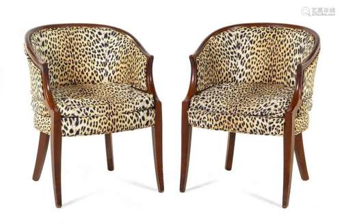 A Pair of Club Chairs  20TH CENTURY Height