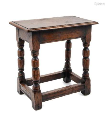 A William and Mary Style Oak Stool  20TH CENTU