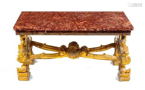 A Continental Giltwood Low Table 19TH CENTURY<