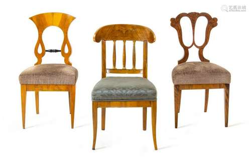 Three Biedermeier Side Chairs Each Circa 1840<