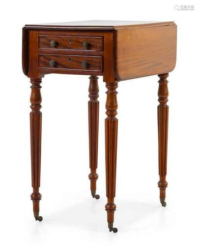 An American Drop-Leaf Work Table  LATE 19TH/EA