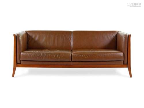 A Contemporary Leather Upholstered Sofa MAURIC