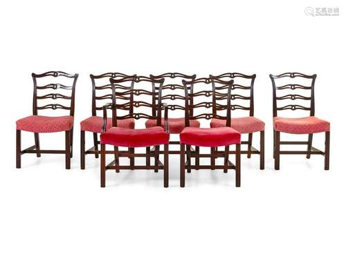 A Set of Seven George III Style Dining Chairs