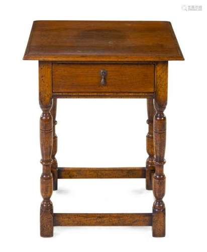 A William and Mary Style Oak Side Table 20TH C