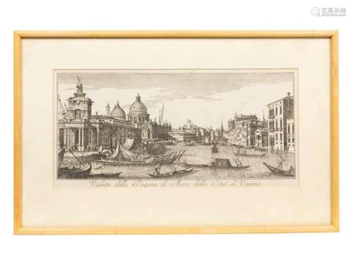 Three Venetian Etchings together with an assoc