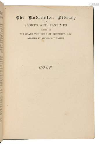 HUTCHINSON, Horace (1859-1932). Golf: The Badmint