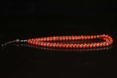 RED AMBER 108-BEAD NECKLACE