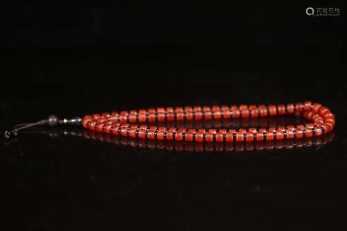 RED AMBER 108-BEAD NECKLACE