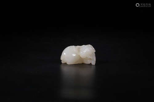 HETIAN JADE GOAT HANDPIECE