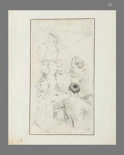 Unknown Artist 18./19.century, study, black chalk on paper, signed20x12cmThis is a timed auction