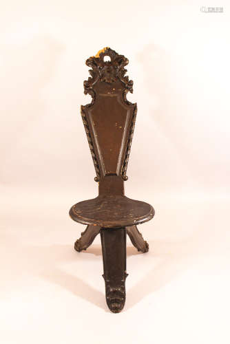board chair, carved,lacquered,18. CenturyThis is a timed auction on our German portal lot-tissimo.