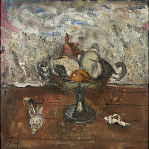 JOHN G. BOYD R.G.I. (SCOTTISH 1940-2001) CHALICE WITH SHELLS Signed, oil on canvas 50cm x