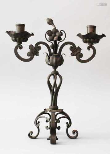 Iron Candelabra,two branches, Austrian 18./19. century30cmThis is a timed auction on our German