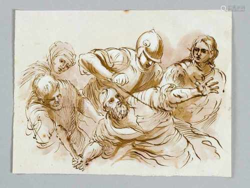 Italian Artist 18. century,Drawing, face study,brown ink on paper18x15cmThis is a timed auction on