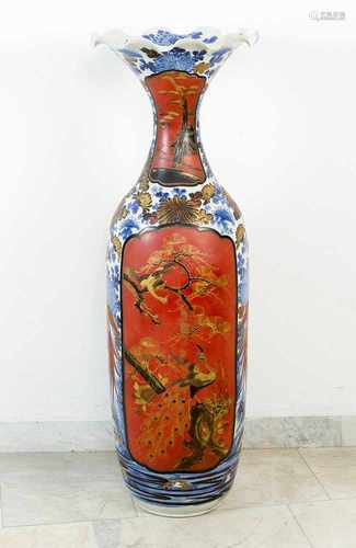 Large Japanese Vase ,Porcelain. Blue painted, lacquer fields. 19. century120cmThis is a timed