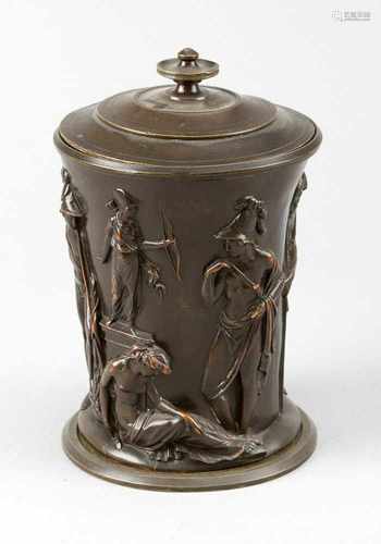 Empire Bronze Urn with lid, 19.century20cmThis is a timed auction on our German portal lot-tissimo.