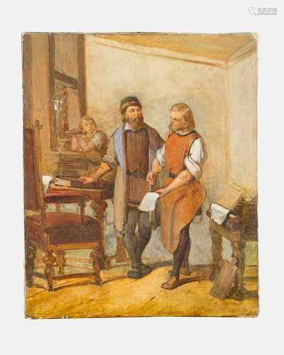 Artist 19.century, the printing house,oil on canvas, framed30x20cmThis is a timed auction on our