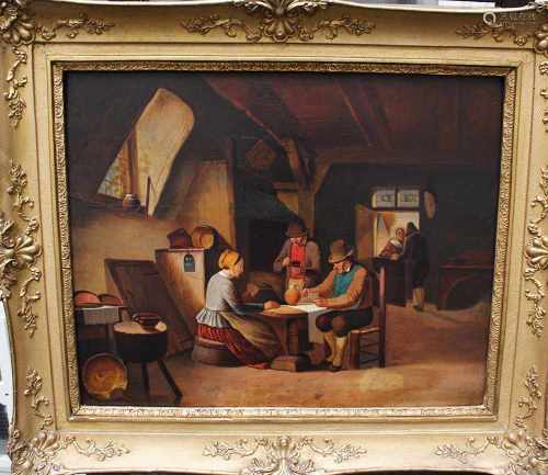 German school 19. century card players, oil on panel framed40x50cmThis is a timed auction on our
