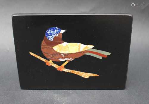 Pietra dura stone panel, bird, 19.century15x10cmThis is a timed auction on our German portal lot-